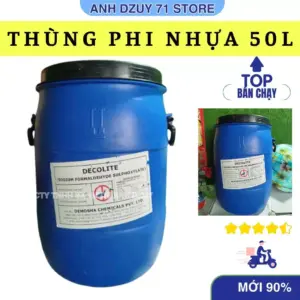 Thùng Phi Nhựa Đai Sắt Dung Tích 50L Đựng Nước Không Hóa Chất