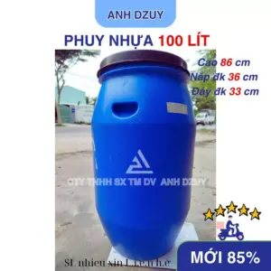 Thùng Phi Nhựa Đai Sắt Dung Tích 100L Đựng Nước Không Hóa Chất