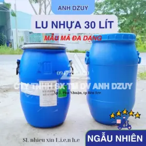 Thùng Phi Nhựa Đai Sắt Dung Tích 30L Đựng Nước Không Hóa Chất