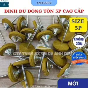 Đinh Dù Đóng Tôn 5P - Bịch 300g - Đinh Dù Thép Cao Cấp Có Đệm Cao Su