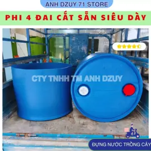 Phi 220L 4 Đai Cắt Đôi Chậu Trồng Cây Nuôi Cá Đựng Nước Dày Có Hỗ Trợ Khoan Lỗ Thoát Nước