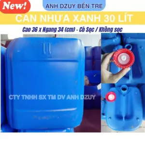 Can Nhựa 30 Lít Canoxi Thái Xanh Có Nút Dày Nắp Có Ron Dẻo Làm Phao Bè Đựng Nước Vỏ Can Dầu 30L